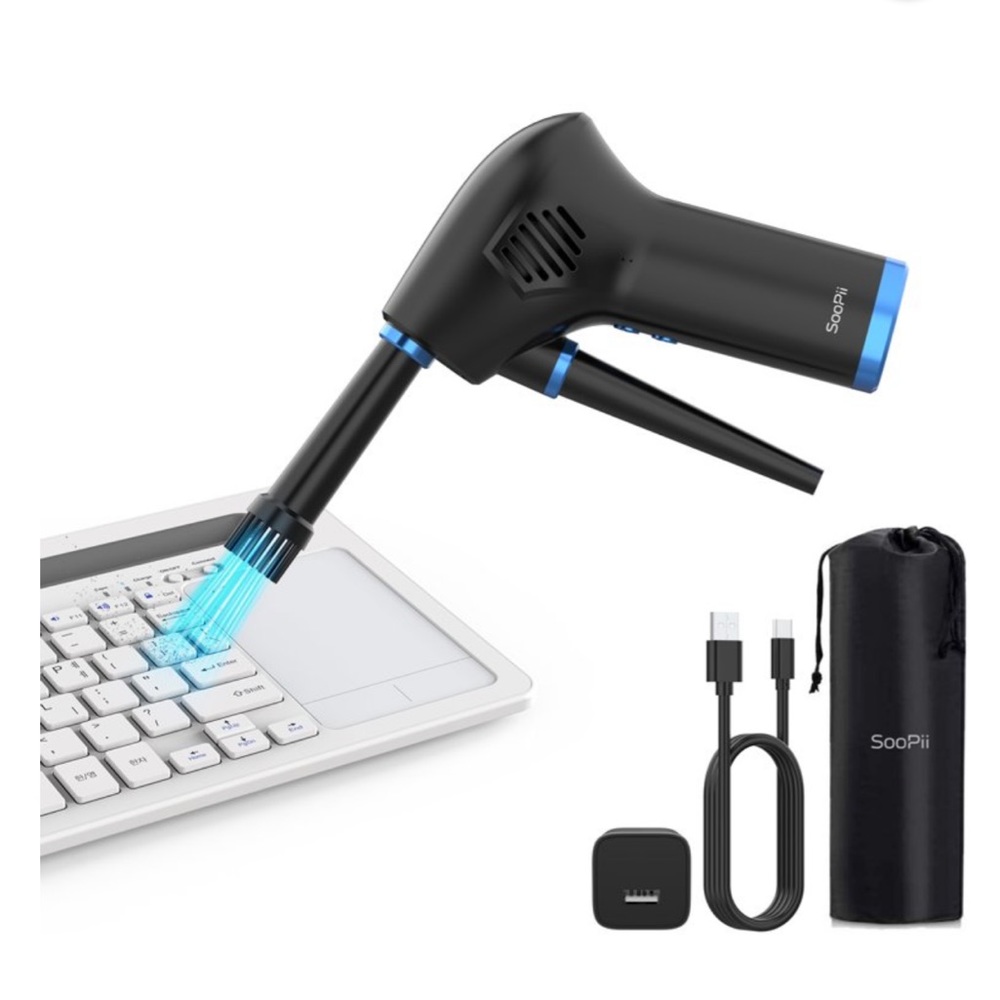 Cordless Air Duster for Computer Cleaning, Compressed Air Blower. Rechargeable